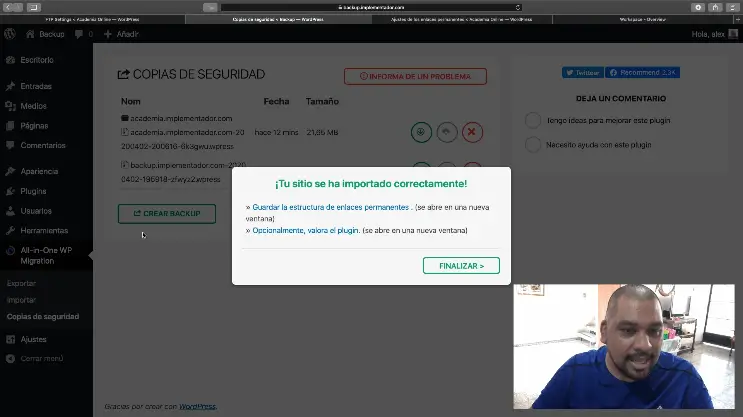 Hacer backup y verificarlo