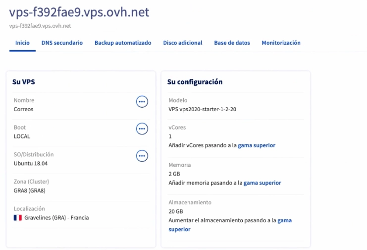 Reinstalar sistema operativo de VPS en OVH