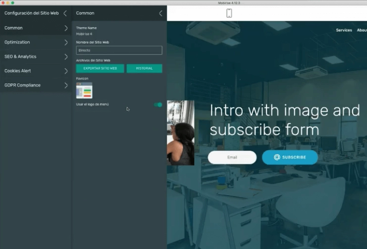 Crear landing con Mobirise